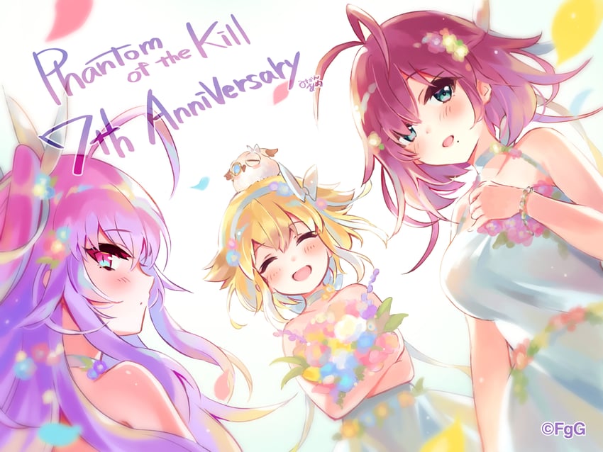failnaught, minerva, and logistille (phantom of the kill) drawn by mikan_ame_(gumi)