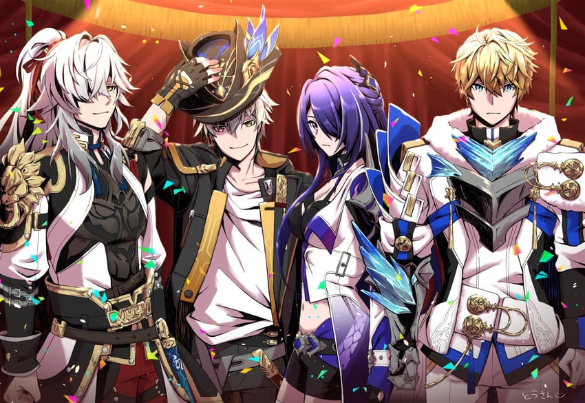 trailblazer, acheron, caelus, jing yuan, and gepard landau (honkai and 1 more) drawn by bsoutsider