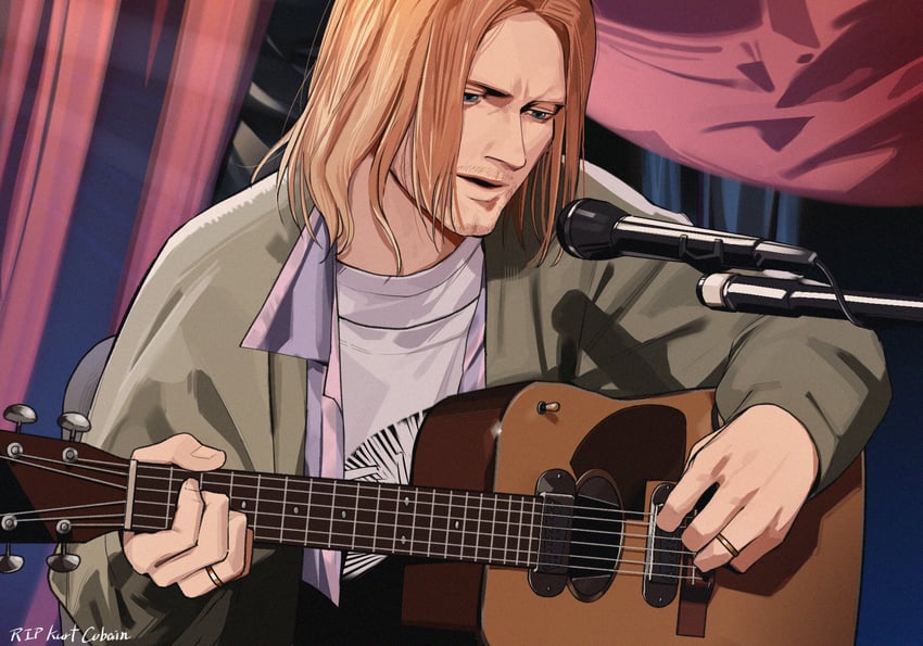 kurt cobain (real life and 1 more) drawn by signal_1120