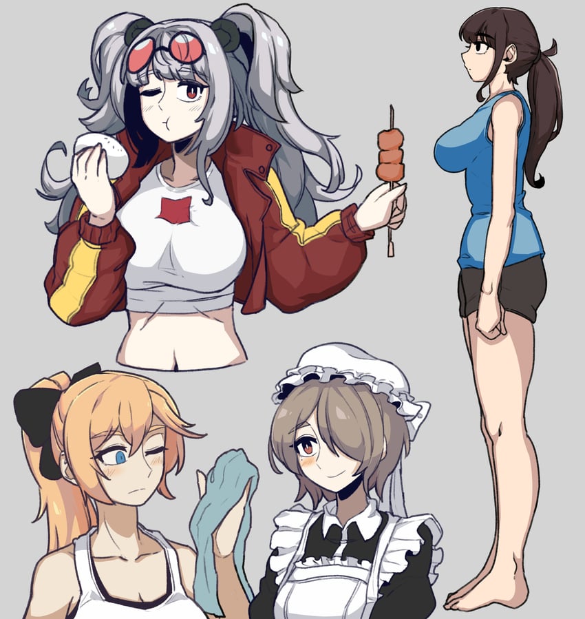 rita rossweisse, durandal, and feater (arknights and 2 more) drawn by dinoyhs