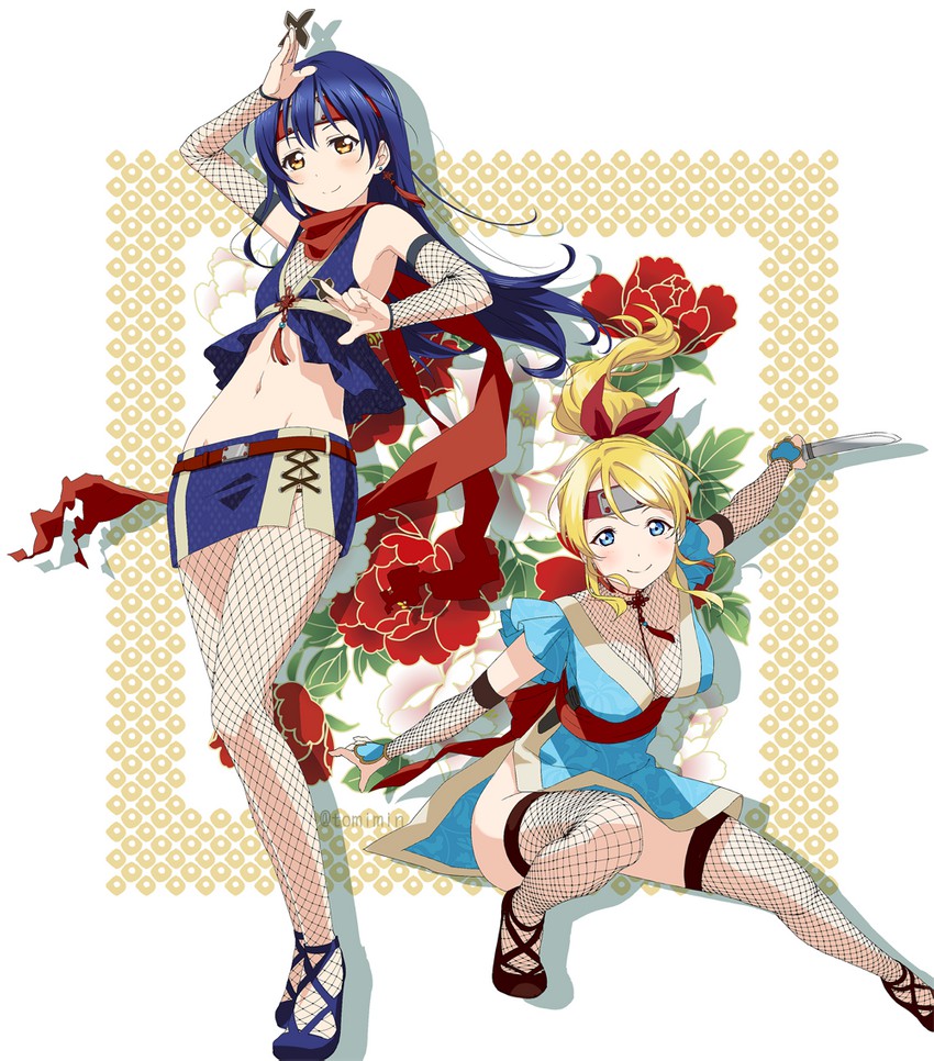 sonoda umi and ayase eli (love live! and 1 more) drawn by tomiwo