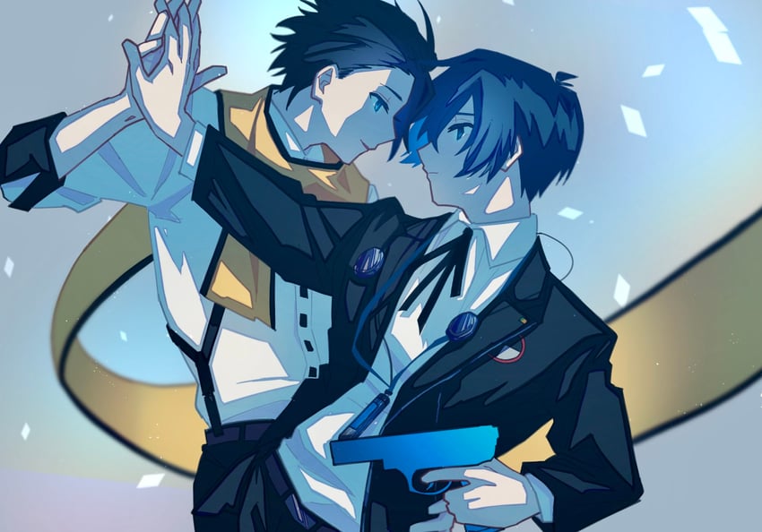 yuuki makoto and mochizuki ryouji (persona and 1 more) drawn by tokofu_u