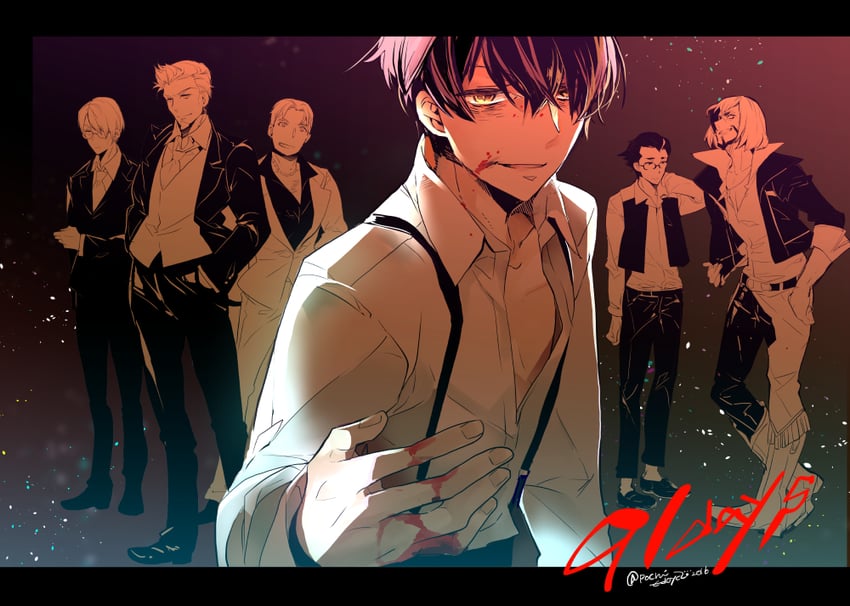 avilio bruno, nero vanetti, fango, corteo, vanno clemente, and 1 more (91 days) drawn by edoya_pochi