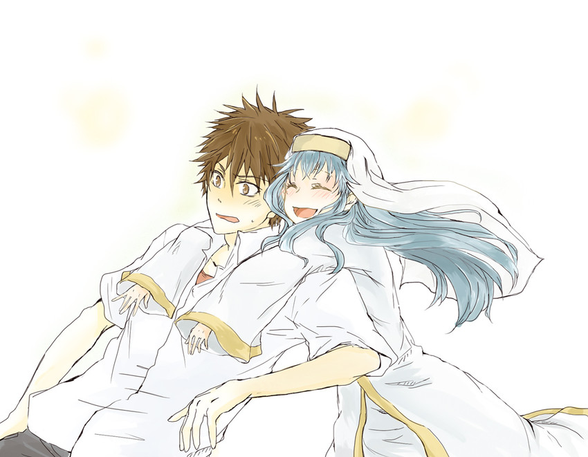 kamijou touma and index (toaru majutsu no index) drawn by rotti-mo