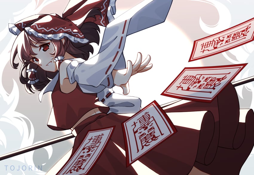 hakurei reimu (touhou and 1 more) drawn by tojorin