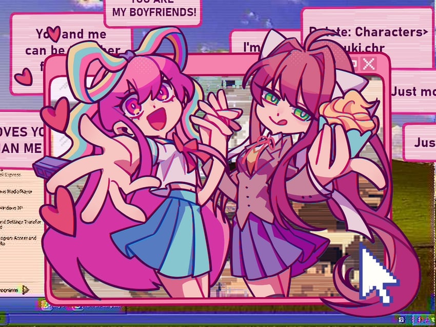 monika and giffany (doki doki literature club and 4 more) drawn by 1792068329