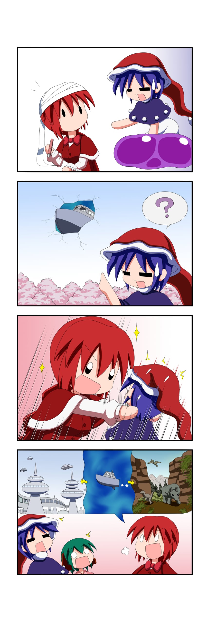 kasodani kyouko, doremy sweet, and okazaki yumemi (touhou) drawn by rakugaki-biyori