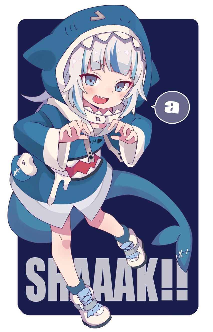 gawr gura (hololive and 1 more) drawn by yoshida_makura