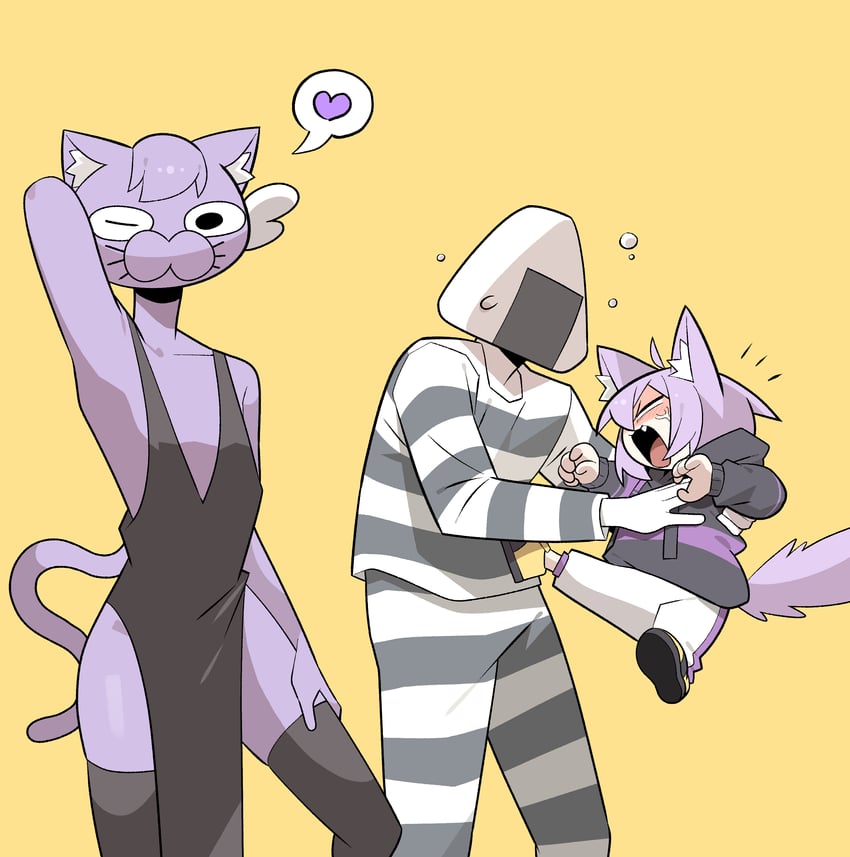 nekomata okayu, onigirya, and okanyan (hololive) drawn by cocomayo29_(tomato)
