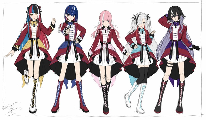 isekaijoucho, kaf, rim, koko, and harusaruhi (kamitsubaki studio) drawn by isshiki_(ffmania7)