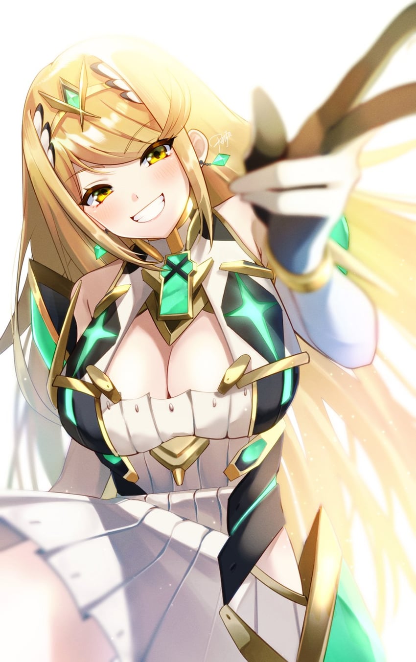 mythra (xenoblade chronicles and 1 more) drawn by ponfu_y
