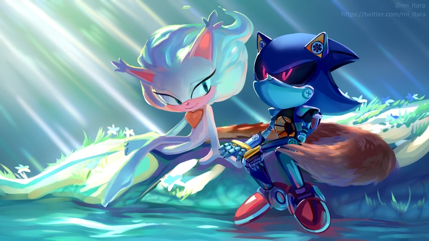 metal sonic (original and 1 more) drawn by miitara