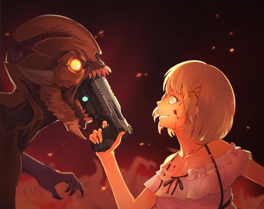 watson amelia and imp (hololive and 2 more) drawn by old-night