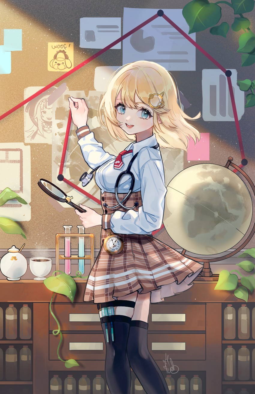 gawr gura, watson amelia, and bubba (hololive and 1 more) drawn by alpaca_carlesi
