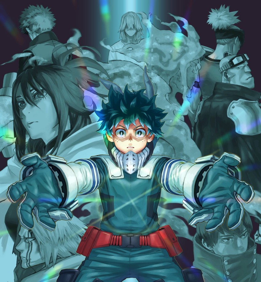 midoriya izuku, all might, yagi toshinori, shimura nana, shigaraki yoichi, and 5 more (boku no hero academia) drawn by yomoyama_yotabanashi