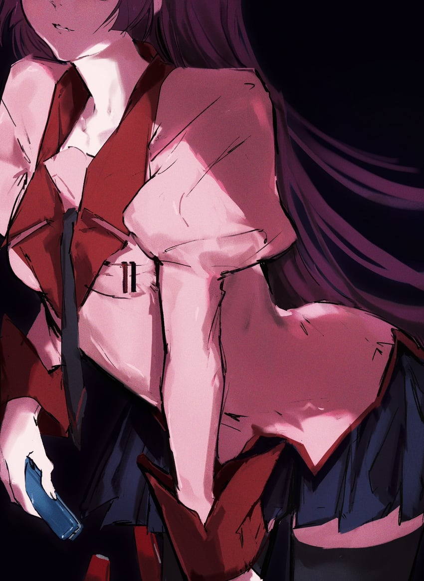 senjougahara hitagi (monogatari and 1 more) drawn by moku_(muooku)