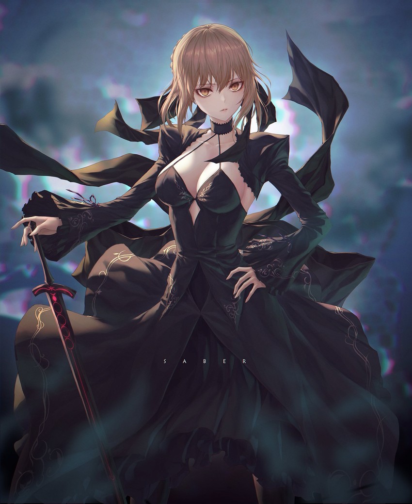 artoria pendragon and saber alter (fate and 1 more) drawn by und0