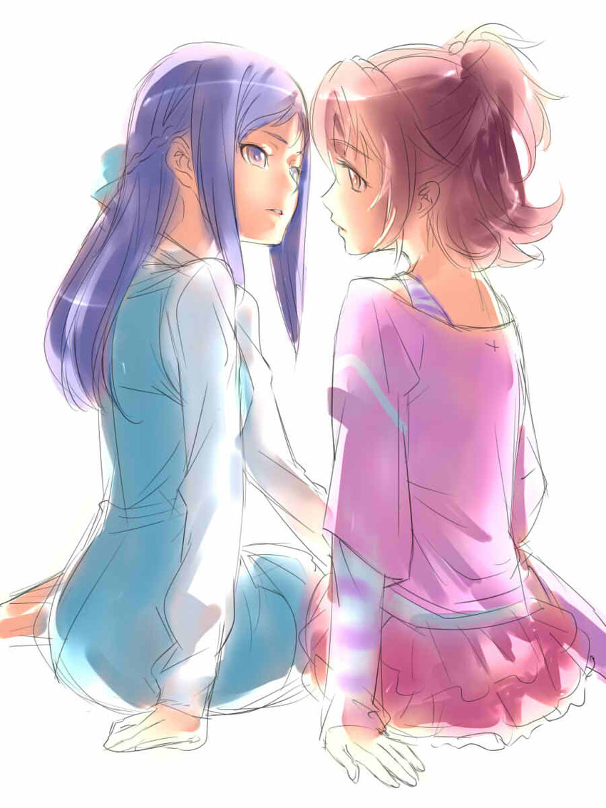 hishikawa rikka and aida mana (precure and 1 more) drawn by dodai_shouji