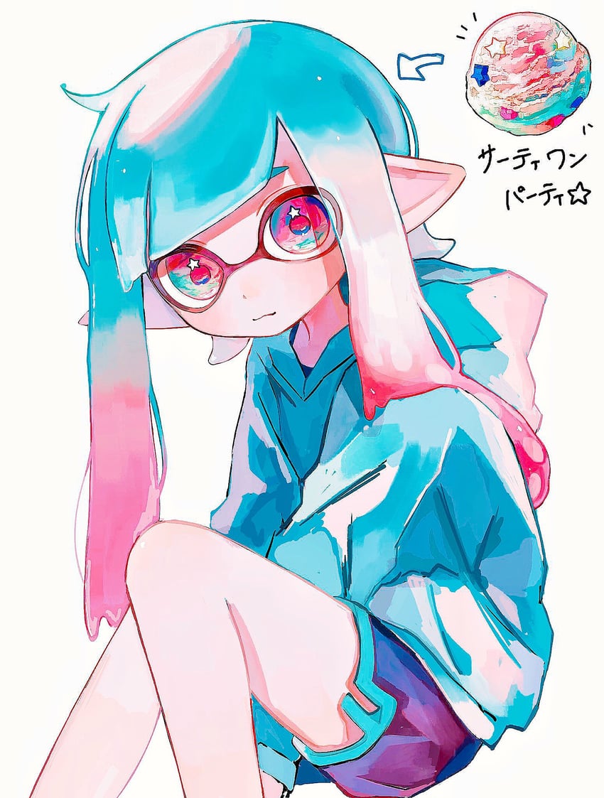 inkling player character and inkling girl (splatoon) drawn by kodak_painter