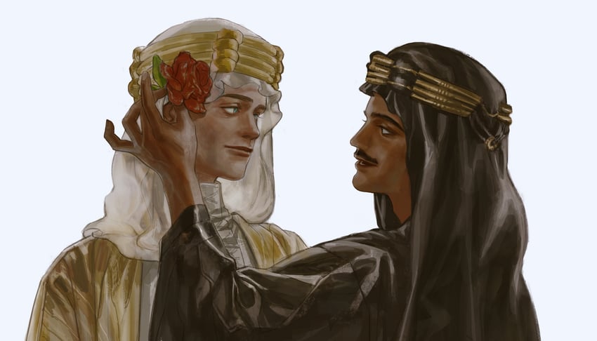 t. e. lawrence and sherif ali (lawrence of arabia) drawn by rora_(auroradiation)