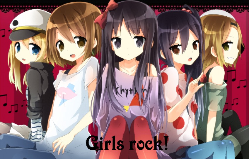 akiyama mio, nakano azusa, hirasawa yui, tainaka ritsu, and kotobuki tsumugi (k-on!) drawn by chiruku