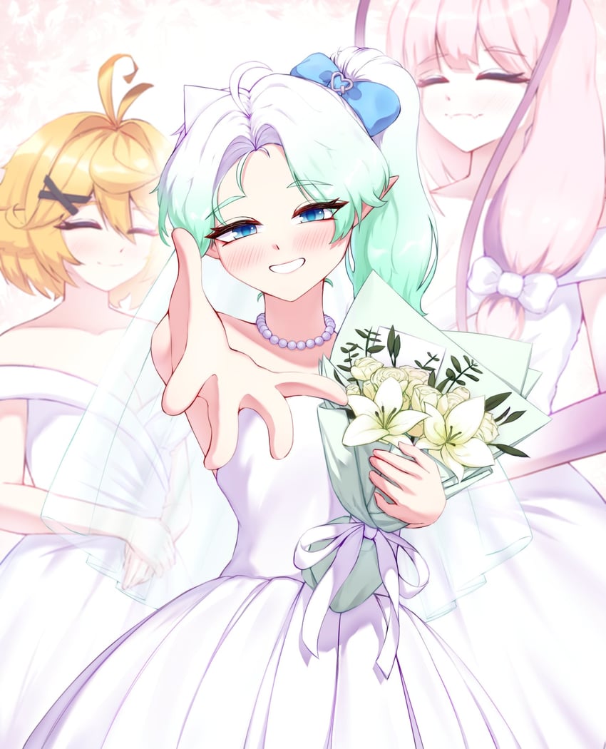 dokibird, mint fantome, and matara kan (indie virtual youtuber and 1 more) drawn by cgator