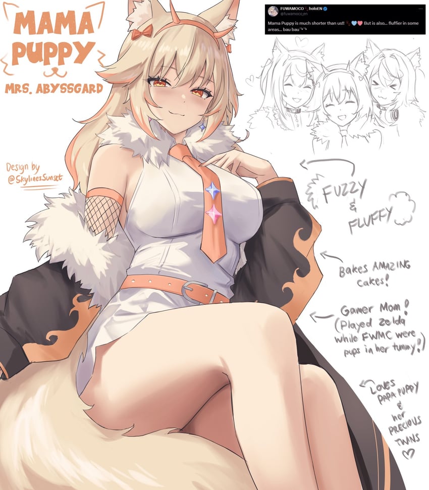 fuwawa abyssgard, mococo abyssgard, and mama puppy (hololive and 2 more) drawn by sunsetskyline