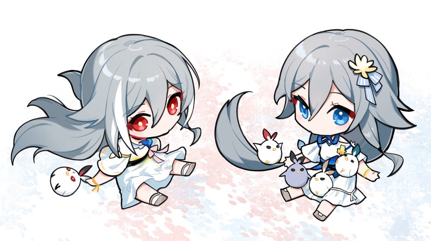 fu hua, herrscher of sentience, and jingwei (honkai and 1 more) drawn by rafaelaaa