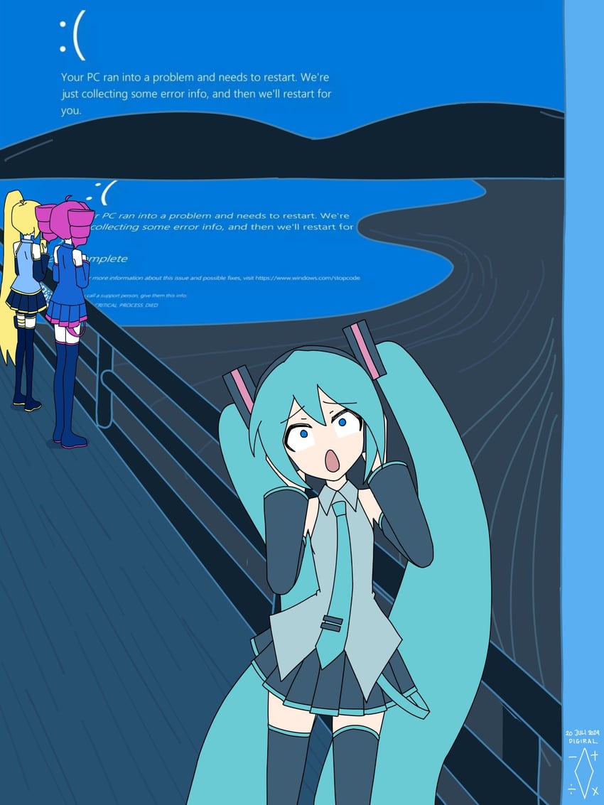 hatsune miku, kasane teto, and akita neru (vocaloid and 5 more) drawn by digiral