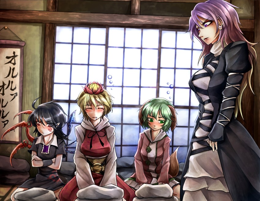 hijiri byakuren, houjuu nue, toramaru shou, and kasodani kyouko (touhou) drawn by ryuuichi_(f_dragon)