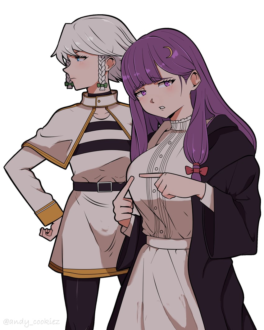 izayoi sakuya, patchouli knowledge, frieren, and fern (touhou and 1 more) drawn by andycookiez