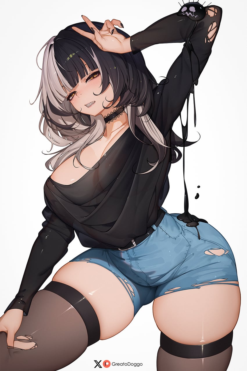 shiori novella and yorick (hololive and 1 more) drawn by greatodoggo