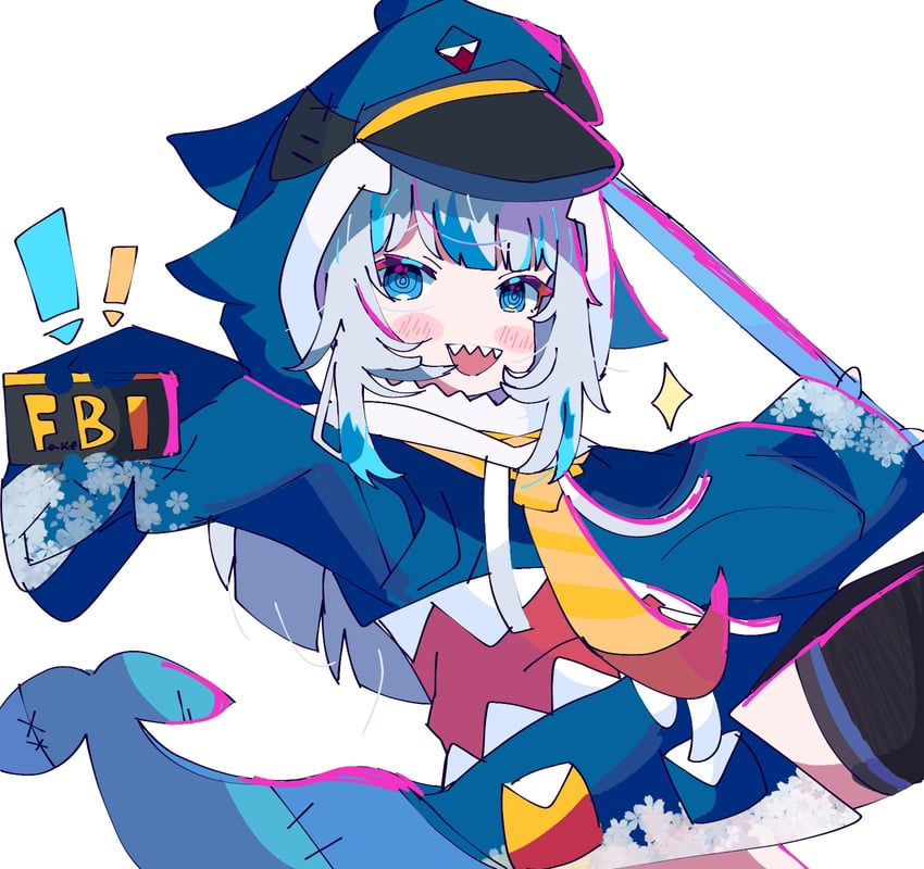 gawr gura (hololive and 1 more) drawn by koyoinacho
