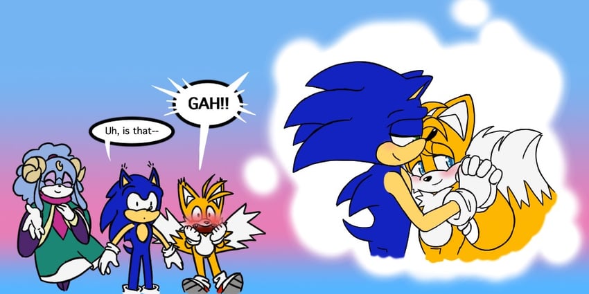 sonic the hedgehog, tails, and ariem (sonic and 1 more) drawn by hyrulepirate