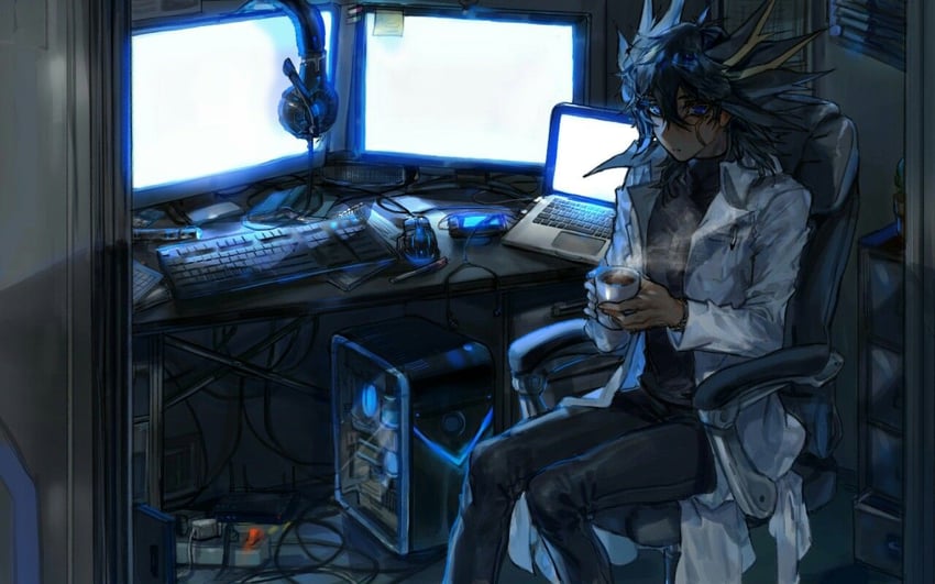 fudo yusei (yu-gi-oh! and 1 more) drawn by momentcorefly