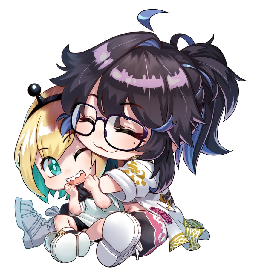 kson, amano pikamee, and souchou (vshojo and 1 more) drawn by agustinus