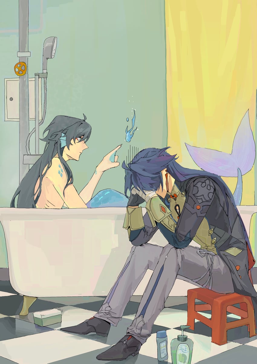 dan heng and blade (honkai and 1 more) drawn by fishfishpasture