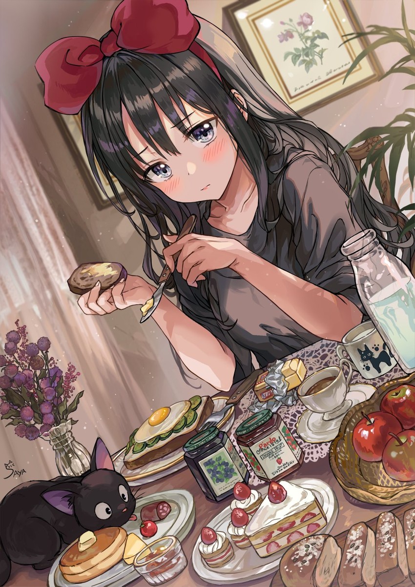 kiki and jiji (majo no takkyuubin) drawn by saya_(mychristian2)