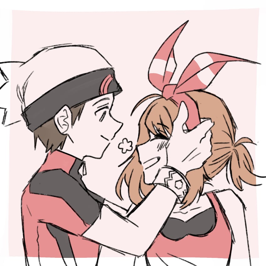 may and brendan (pokemon and 1 more) drawn by riceball_(gohan_gin)