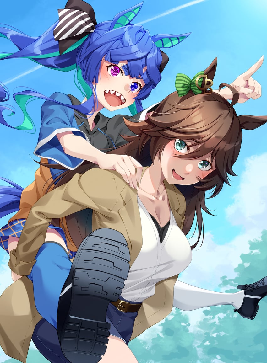 twin turbo and mr. c.b. (umamusume) drawn by mukunokino_isshiki