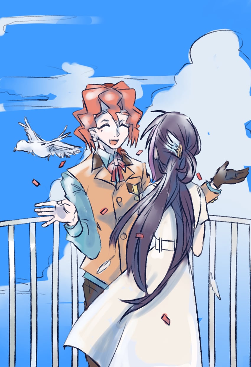 kurosaki ruri and dennis macfield (yu-gi-oh! and 1 more) drawn by goodby2068