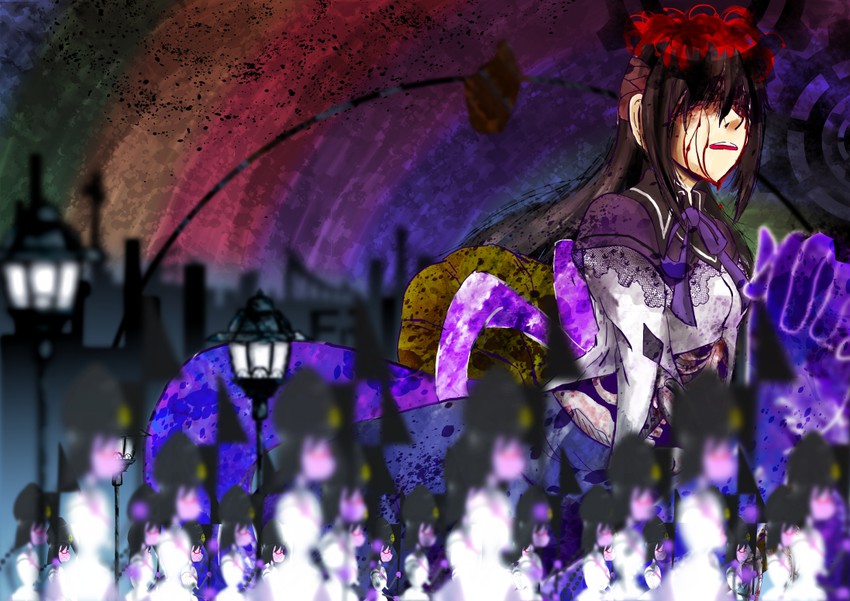 akemi homura, homulilly, and lotte (mahou shoujo madoka magica and 1 more) drawn by rufuretoru