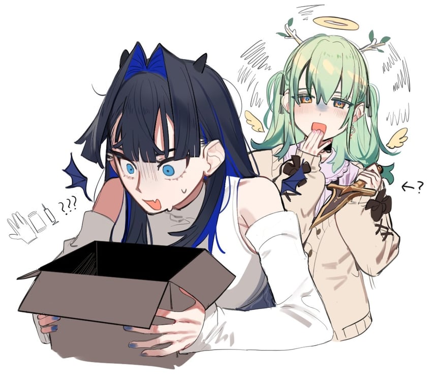 ouro kronii and ceres fauna (hololive and 1 more) drawn by eus_ing
