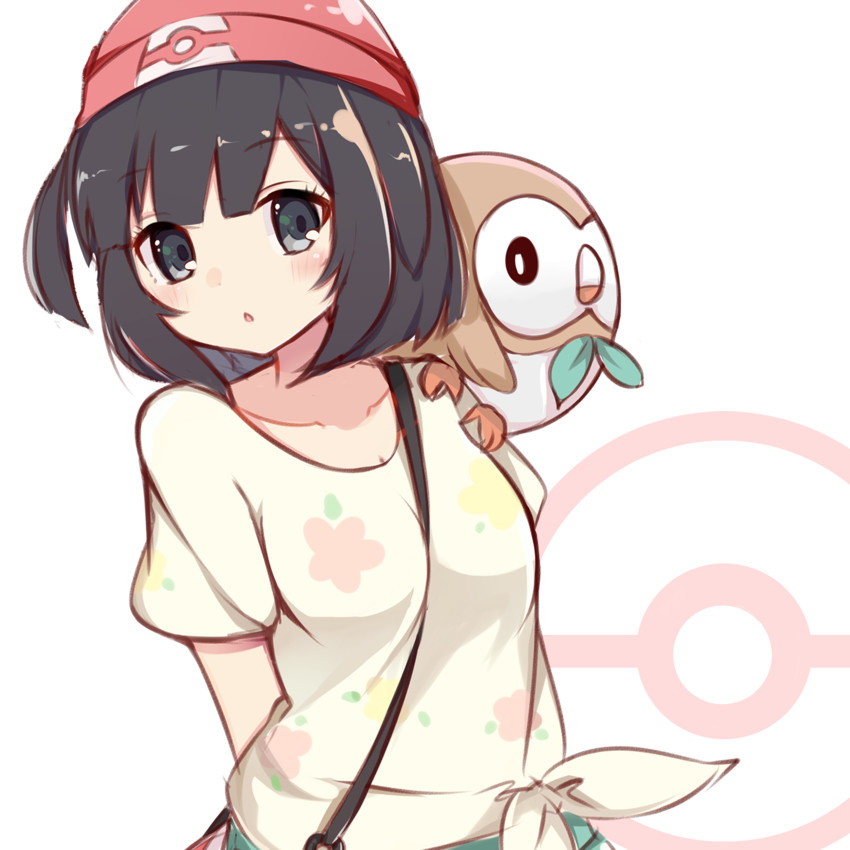 selene and rowlet (pokemon and 1 more) drawn by koga_rejini