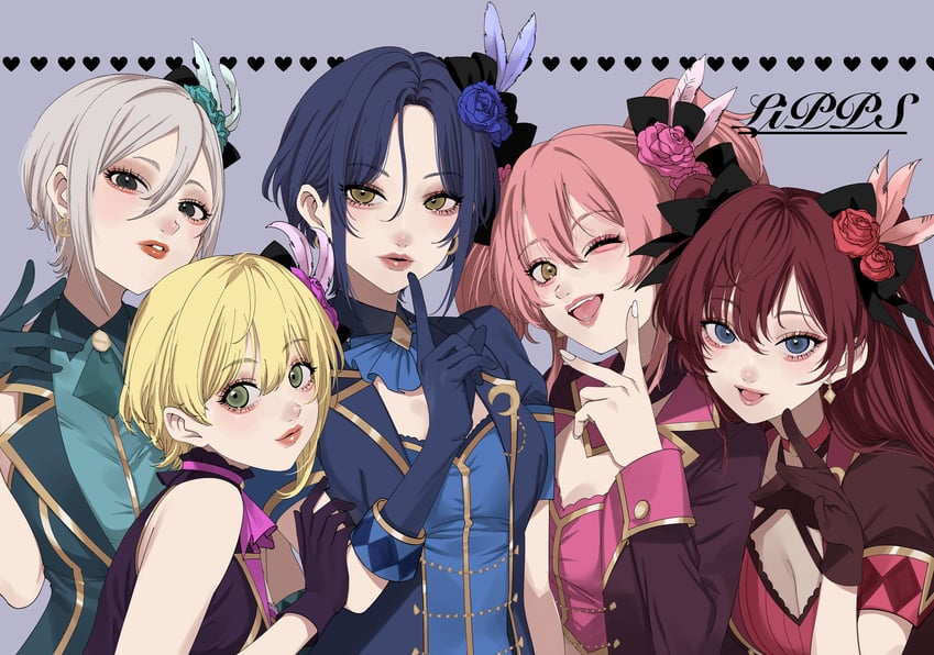 jougasaki mika, ichinose shiki, hayami kanade, miyamoto frederica, and shiomi syuko (idolmaster and 1 more) drawn by maou_(demonlord)
