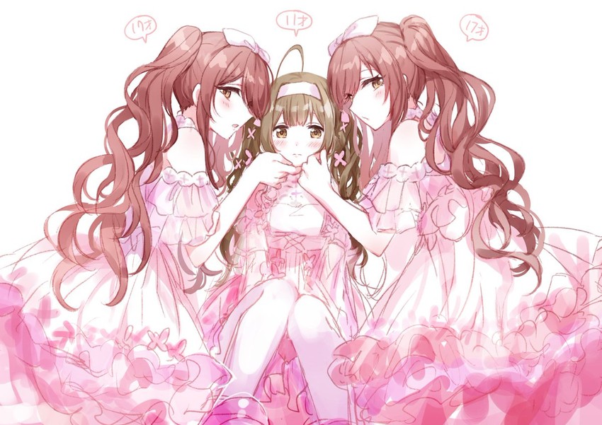 osaki amana, kuwayama chiyuki, and osaki tenka (idolmaster and 1 more) drawn by romi_(346_ura)