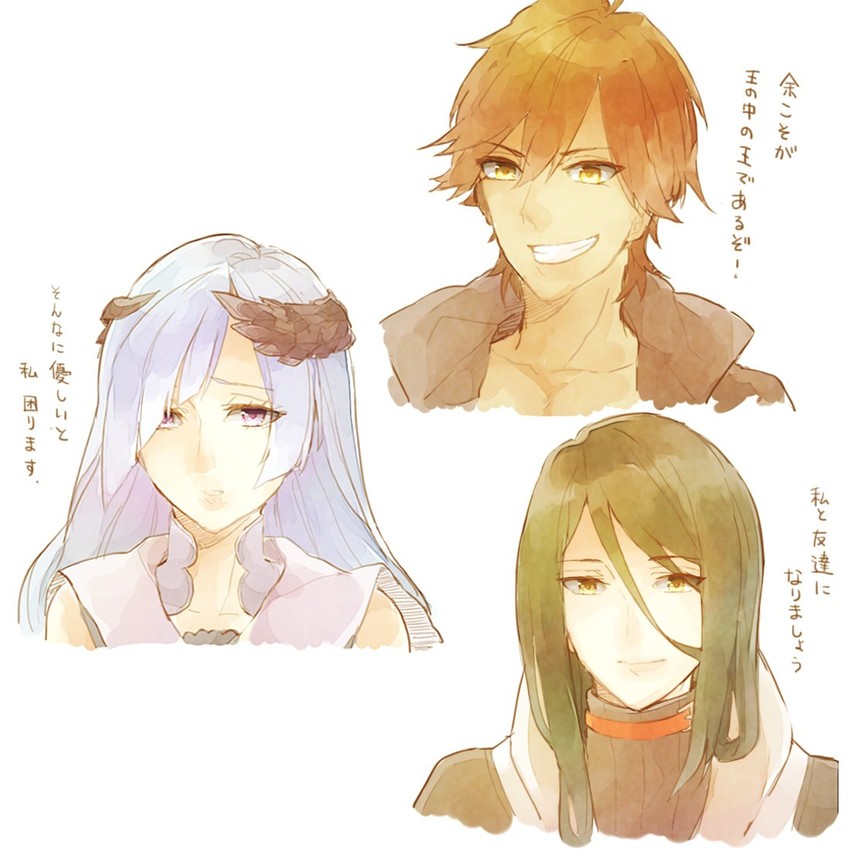 brynhild, ozymandias, and paracelsus von hohenheim (fate and 2 more) drawn by banira_(ri0115ka)