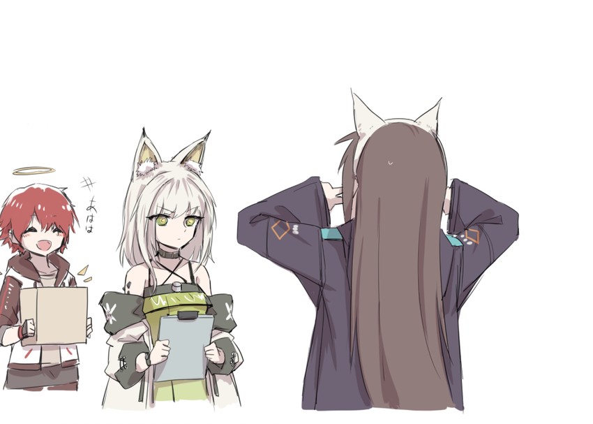 doctor, kal'tsit, exusiai, and female doctor (arknights) drawn by nejikyuu