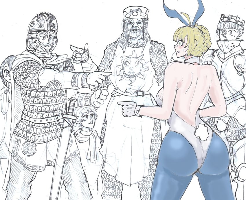 artoria pendragon and king arthur (fate and 5 more) drawn by anonhistory