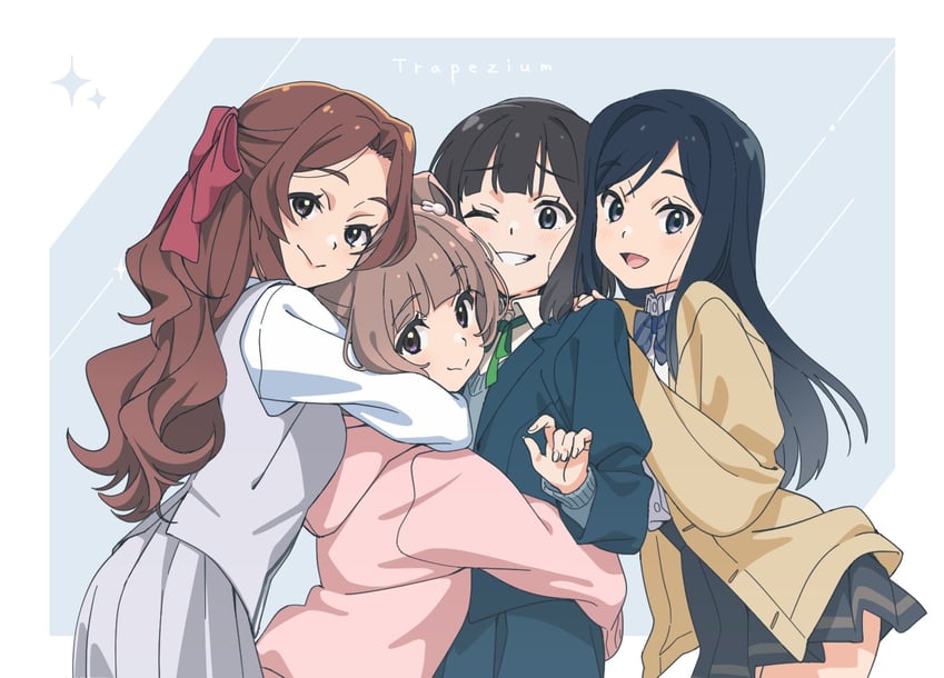 azuma yuu, taiga kurumi, katori ranko, and kamei mika (trapezium) drawn by manamisan